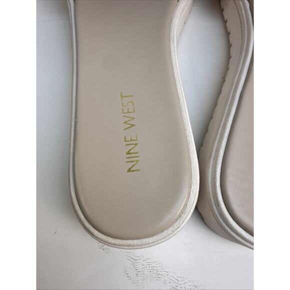 Nine West Womens Relly Open Toe Casual Slide Sandals Beige Size 9 NWB - Picture 5 of 10